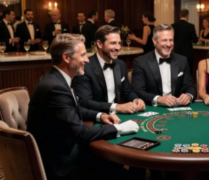 Uśmiechnięci goście podczas eleganckiego wieczoru wydarzenia