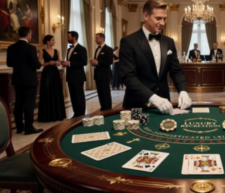 Nowoczesny luksusowy stół do gier przygotowany na elegancki event.